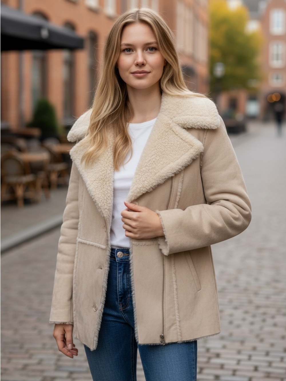 BB DAKOTA By STEVE MADDEN EUC 100% Vntg 2000 Leather Coat. Gorgeous. Beige Sz L